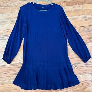 GAP Navy Flounce Hem Dress
